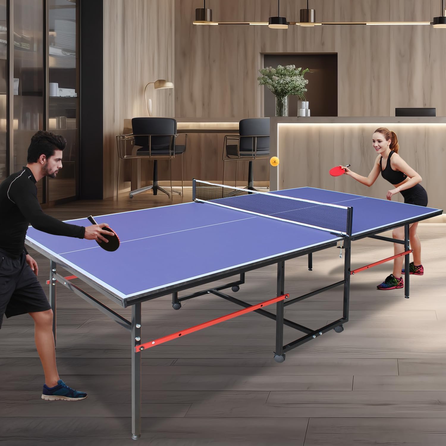 8 ft Portable Ping Pong Table， - Table Tennis Youth review and price