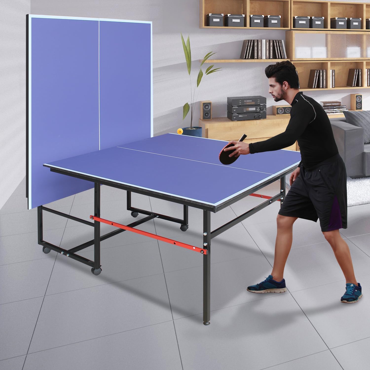 8 ft Portable Ping Pong Table， - Table Tennis Youth review and price