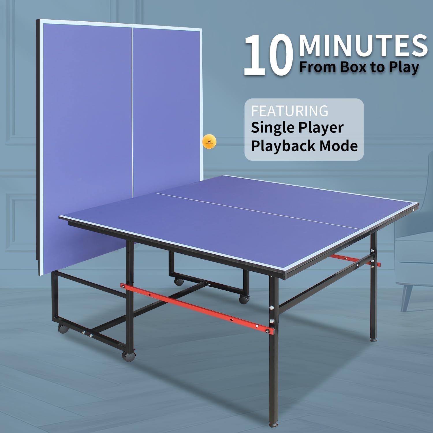 8 ft Portable Ping Pong Table， - Table Tennis Youth review and price