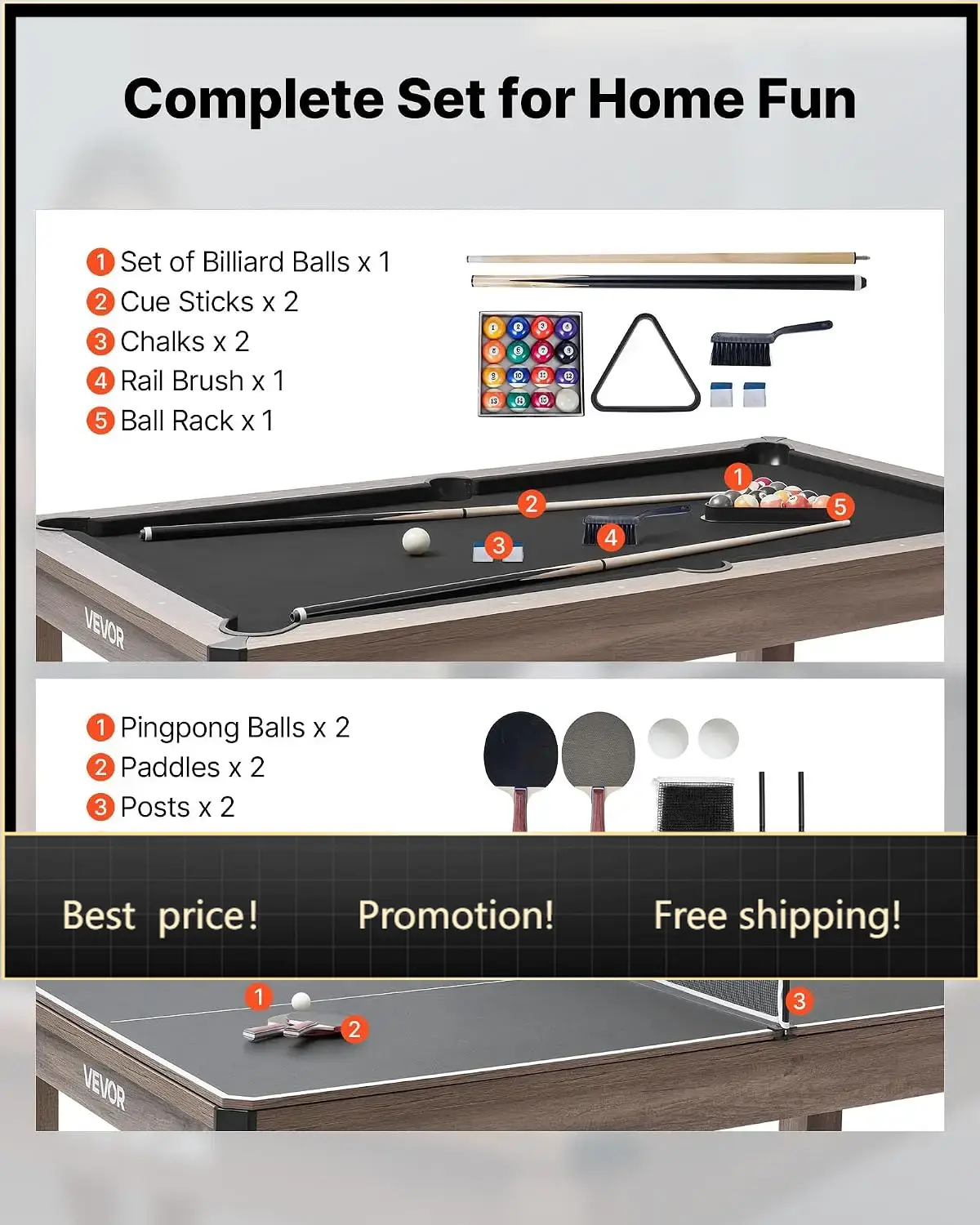 7ft 3-in-1 Multi Game Table wi - Table Tennis No 1 review and price