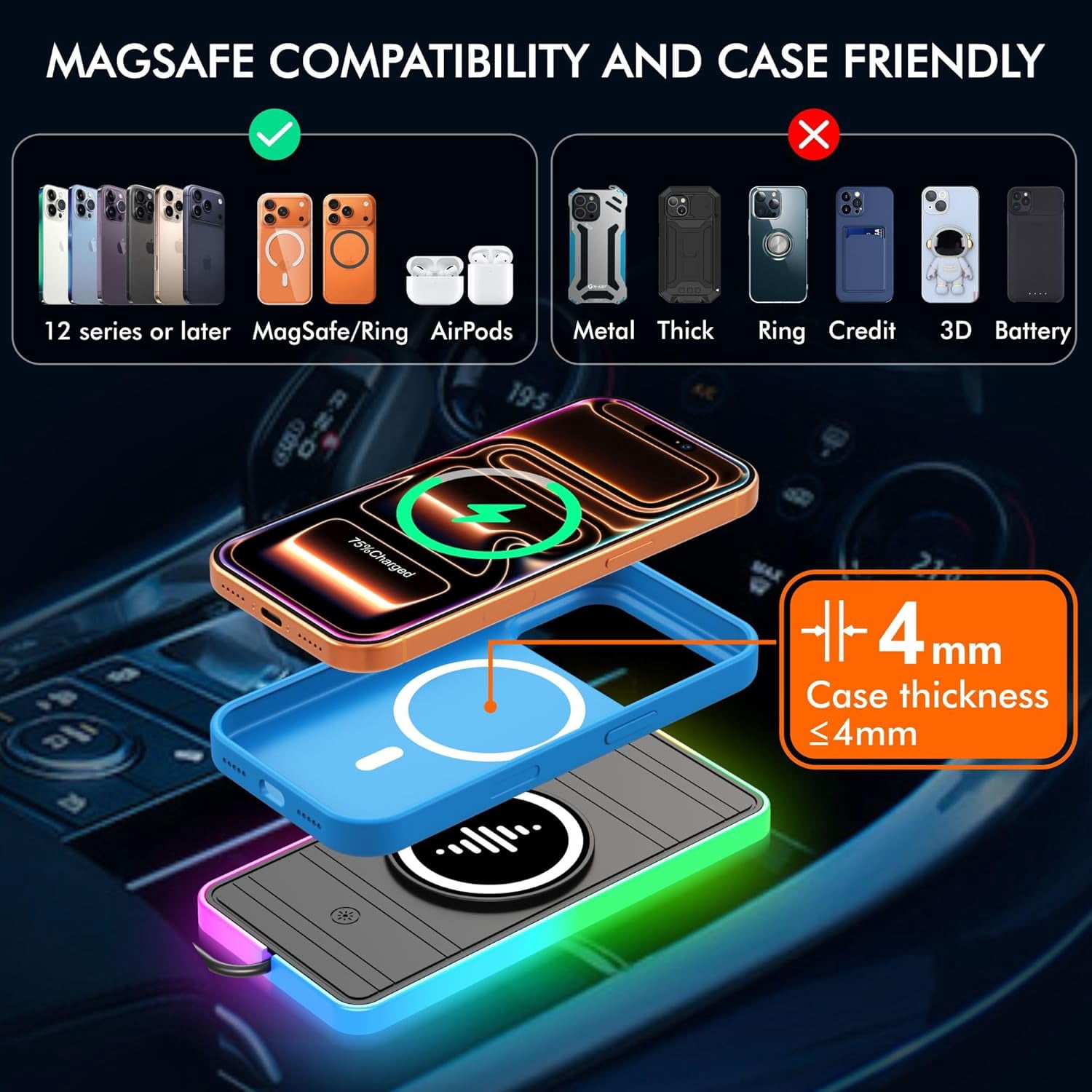 15W Magnetic Wireless Car Char - Table Tennis 11 review and price